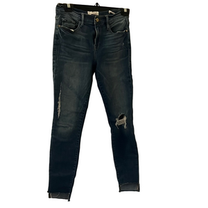 Frame Denim Blue Skinny Jeans with Faded Whiskering